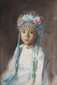 Portrait of Asian Child in Ceremonial Headdress by Blanche Letcher