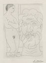 Modele et Grande Tete Sculptee, I - from La Suite Vollard by Pablo Picasso